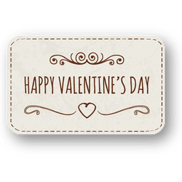 Etiqueta de san valentín dibujada a mano Diseño PNG