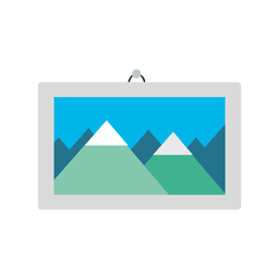 Hanging flat photo frame PNG Design