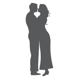 Happy couple silhouette PNG Design