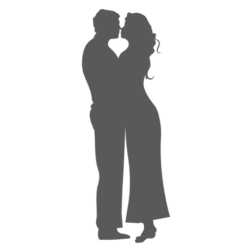 Happy couple silhouette PNG Design