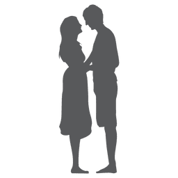 Silueta de amantes felices Diseño PNG