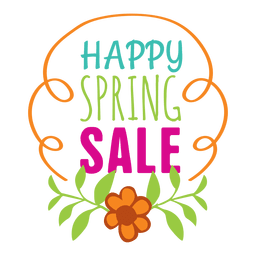 Etiqueta de oferta de feliz primavera Desenho PNG
