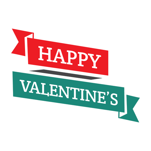 Happy Valentines Ribbon Badge PNG & SVG Design For T-Shirts