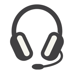 Ícone de fone de ouvido plano com traço grosso Desenho PNG