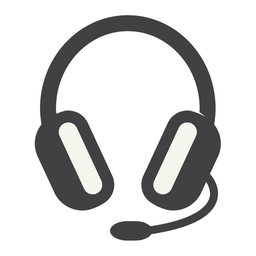 Flaches Kopfhörersymbol mit dickem Strich PNG-Design