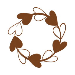 Herz verlässt Rahmendekoration PNG-Design