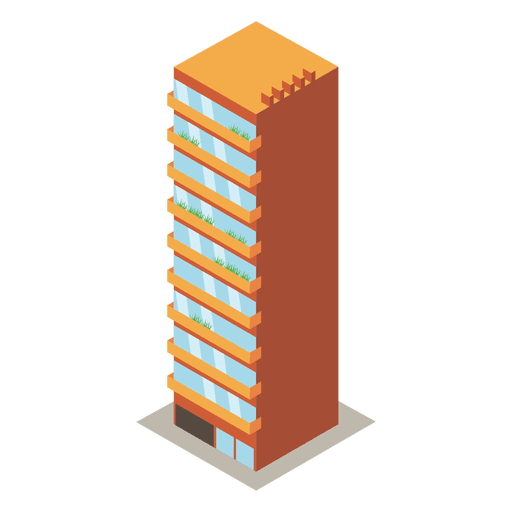 High rise tower building PNG Design