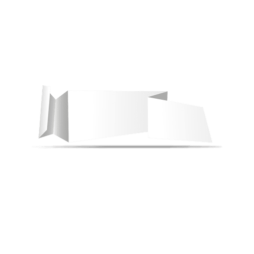 Banner horizontal de origami blanco