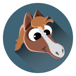 Horse cartoon circle icon PNG Design