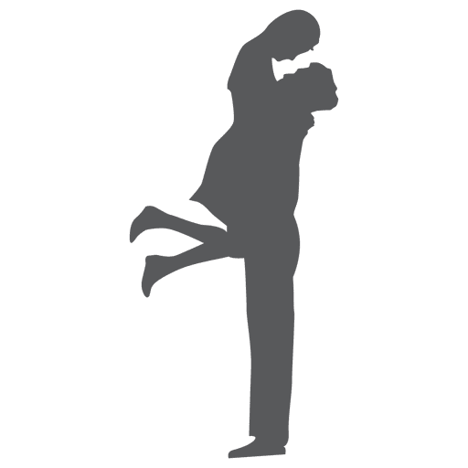 Hot couple hugging silhouette PNG Design