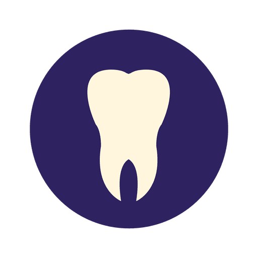 Icono plano de diente humano Diseño PNG
