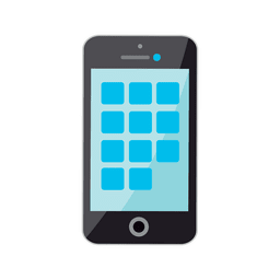 Icono de teléfono azul plano Diseño PNG