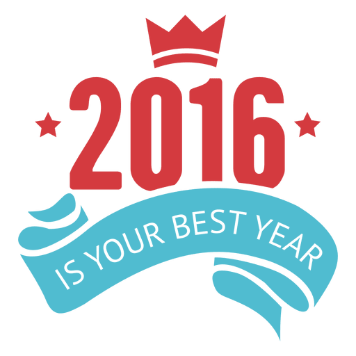 Emblema inspirador do ano novo de 2016 Desenho PNG