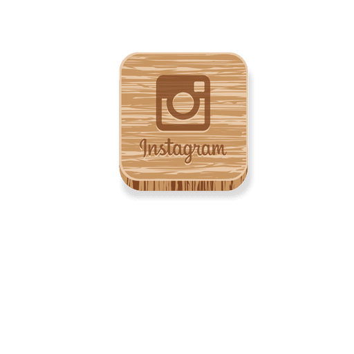 Instagram wooden style icon PNG Design