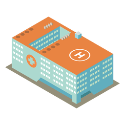 Isometric 3d hospital building PNG Design