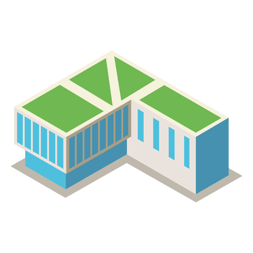 Isometrisches 3D-Bibliotheksgebäude PNG-Design