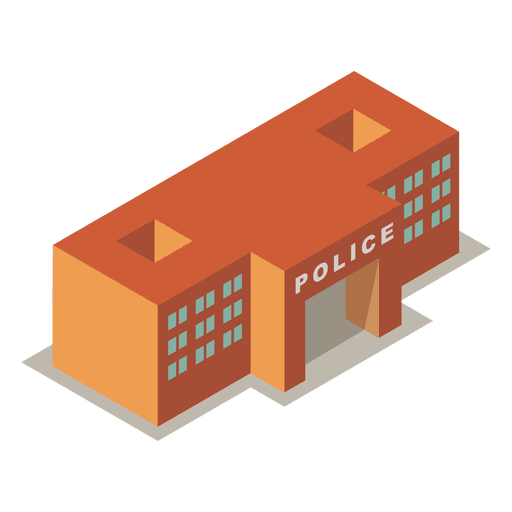 Isometrische 3D-Polizeistation PNG-Design