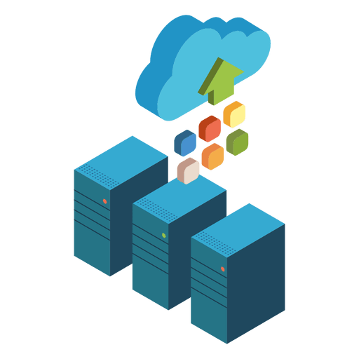 Isometrische Cloud-Computing-Server PNG-Design