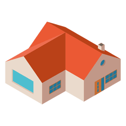 Construcción de casa plana isométrica Diseño PNG