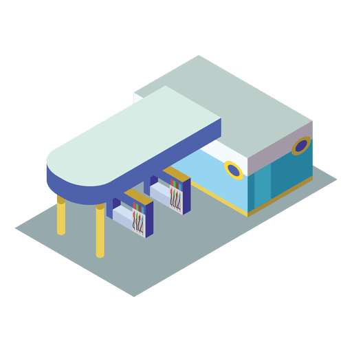 Isometric gas station icon PNG Design