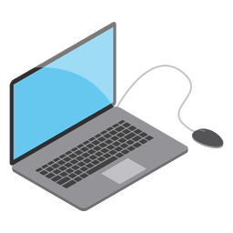 Isomeric laptop with mouse PNG Design Transparent PNG