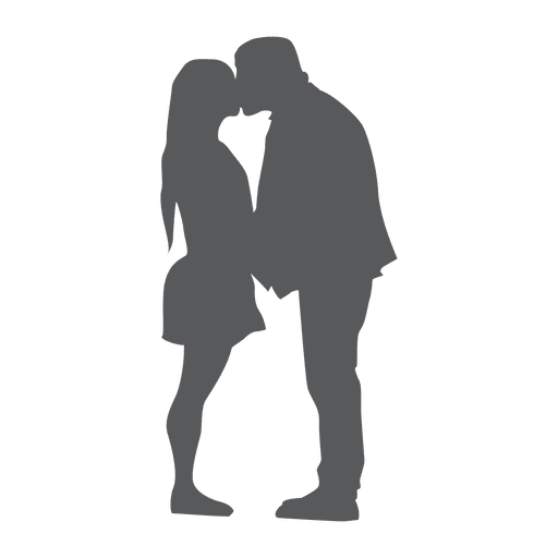 Kissing couple silhouette PNG Design