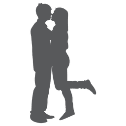 Liebhabersilhouette küssen PNG-Design