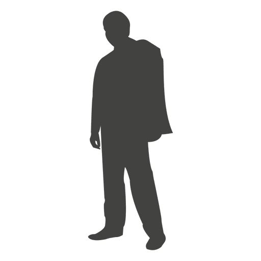 Fauler Gesch?ftsmann der Silhouette steht PNG-Design