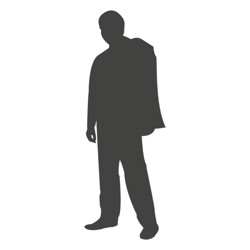 Lazy businessman standing silhouette