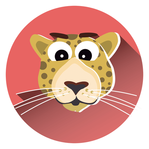 Leopard cartoon circle icon
