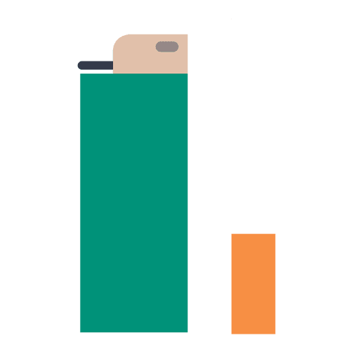 Leichtere Zigarette flache Ikone PNG-Design