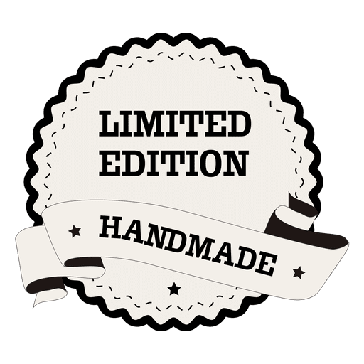 Limited edition handmade round label PNG Design