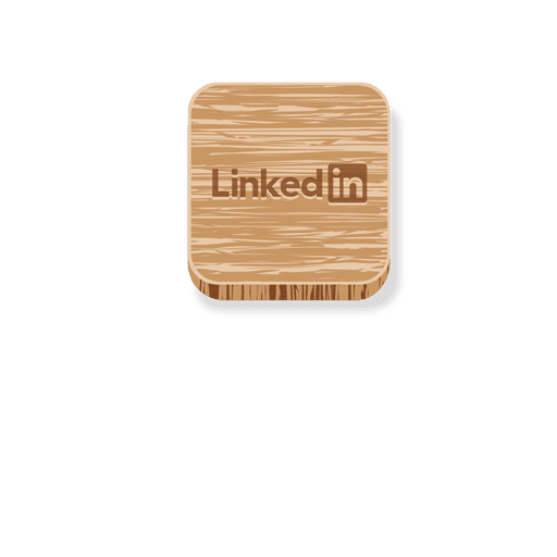 ícone quadrado de madeira do Linkedin Desenho PNG