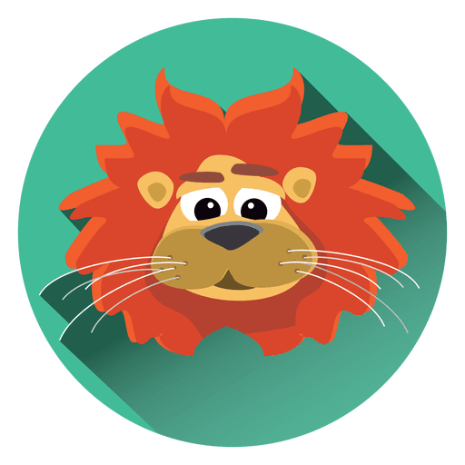 Löwenkarikaturkreissymbol PNG-Design