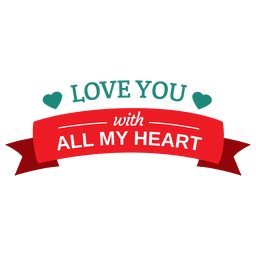 Love you valentine badge PNG Design