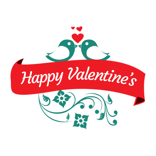 Lovebirds Valentine Abzeichen PNG-Design