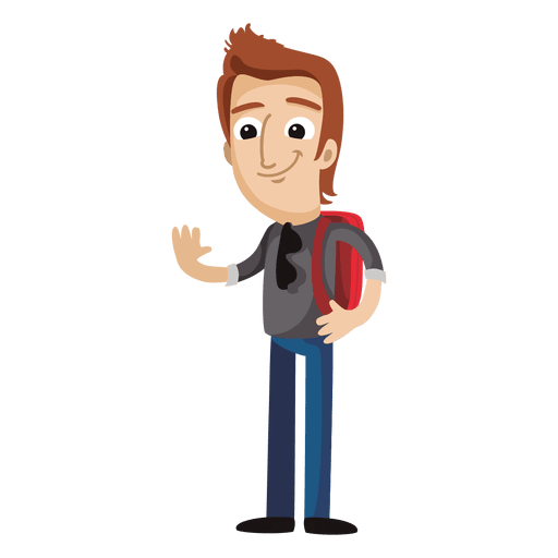 Male student cartoon PNG Design