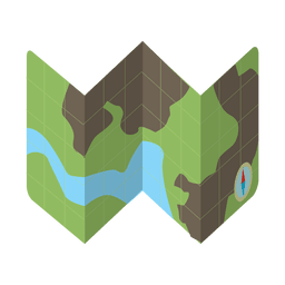 Icono de kit de viaje de mapa Diseño PNG