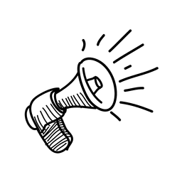 Ícone desenhado à mão de megafone Transparent PNG