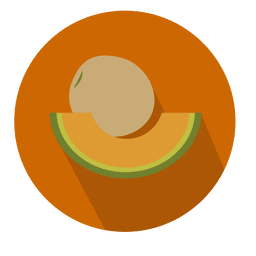 Icono de círculo plano de melón Diseño PNG