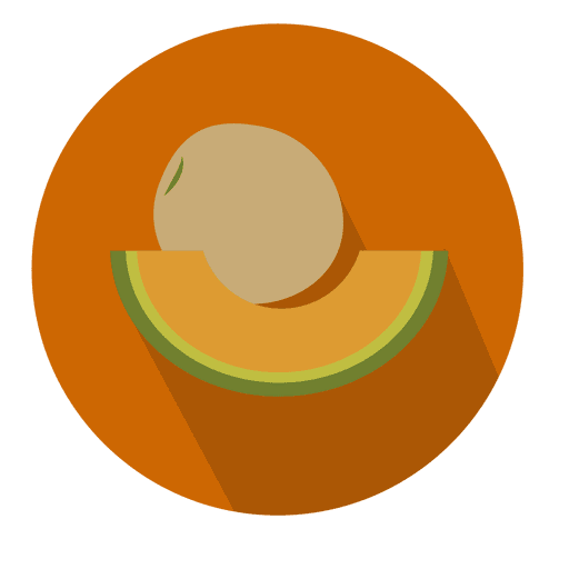 Icono de círculo plano de melón Diseño PNG