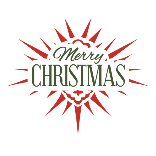 Merry christmas typographic label PNG Design