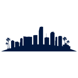 Miami skyline silhouette in blue PNG Design Transparent PNG