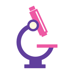 Ícone plano do microscópio Desenho PNG