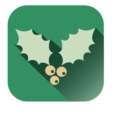 Icono cuadrado verde muérdago Diseño PNG