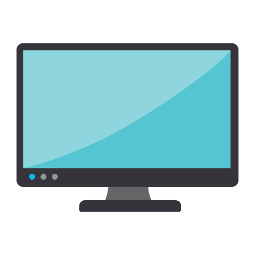 Icono plano de monitor de computadora Diseño PNG