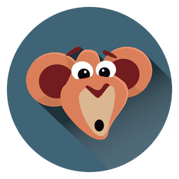 Icono de círculo de dibujos animados de mono Diseño PNG