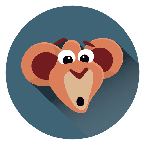 Monkey cartoon circle icon PNG Design