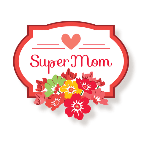 Muttertagsabzeichen mit Blumen PNG-Design