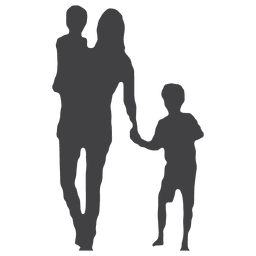 Silueta del día de la madre con niños Diseño PNG